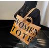 2025 Spring New High-end Letter Large-capacity Bag Design Oil Wax Leather Shoulder Underarm Handbag