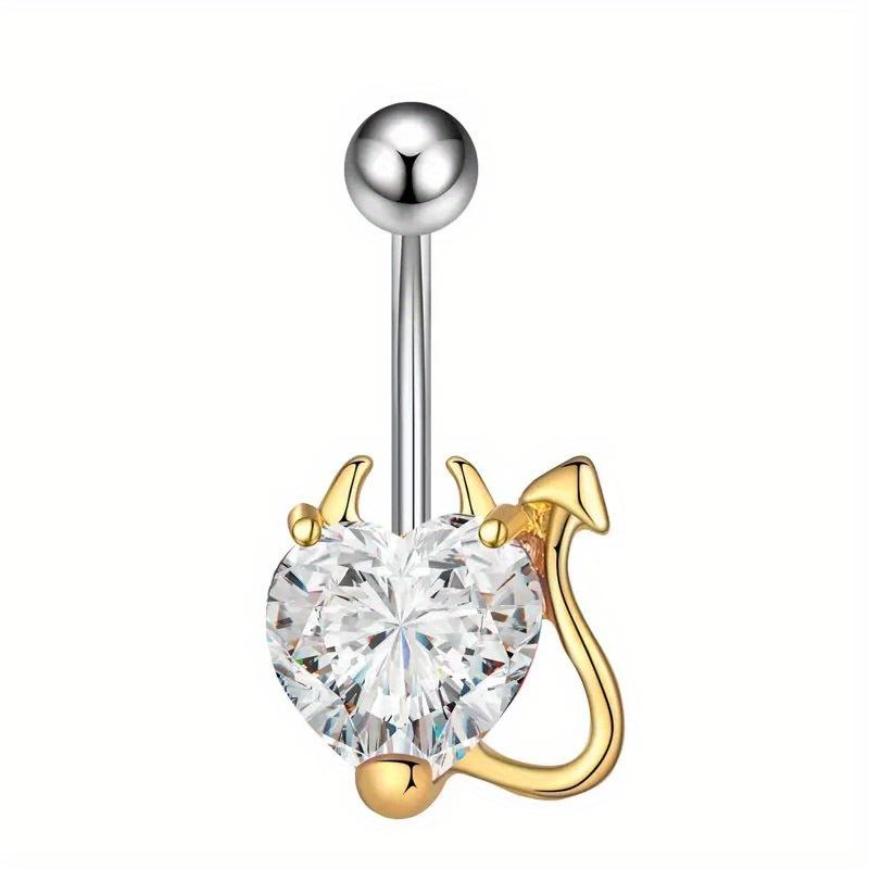 

1 шт. изысканное модное персиковое сердце с цирконом пупочное кольцо ювелирные изделия на пуговицах