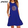 JPNTKY Moda Yaz İlkbahar Kolsuz V Yaka Günlük Elbiseler
