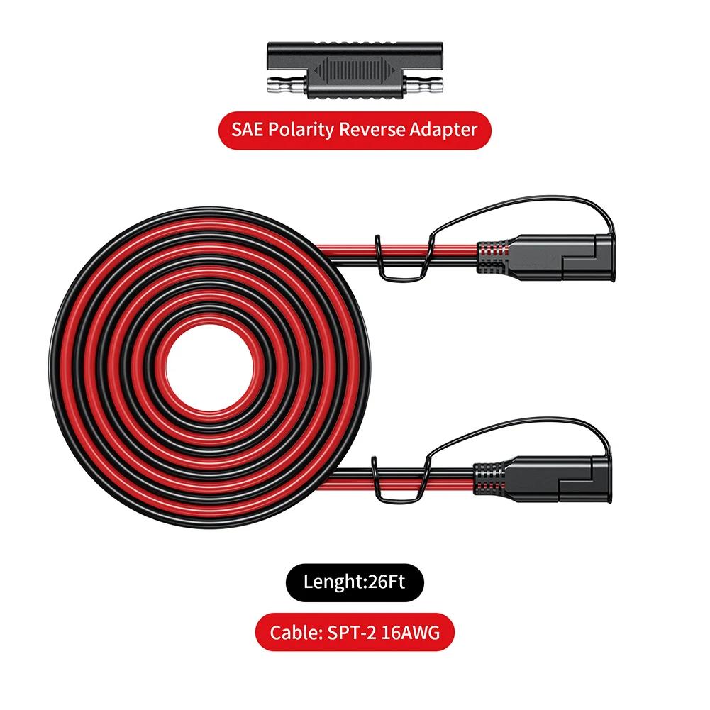 2PC 12AWG 30CM SAE Power Socket SAE Waterproof Quick Connect Panel Mount Universal Flush-Mountable Connector for Moto Battery