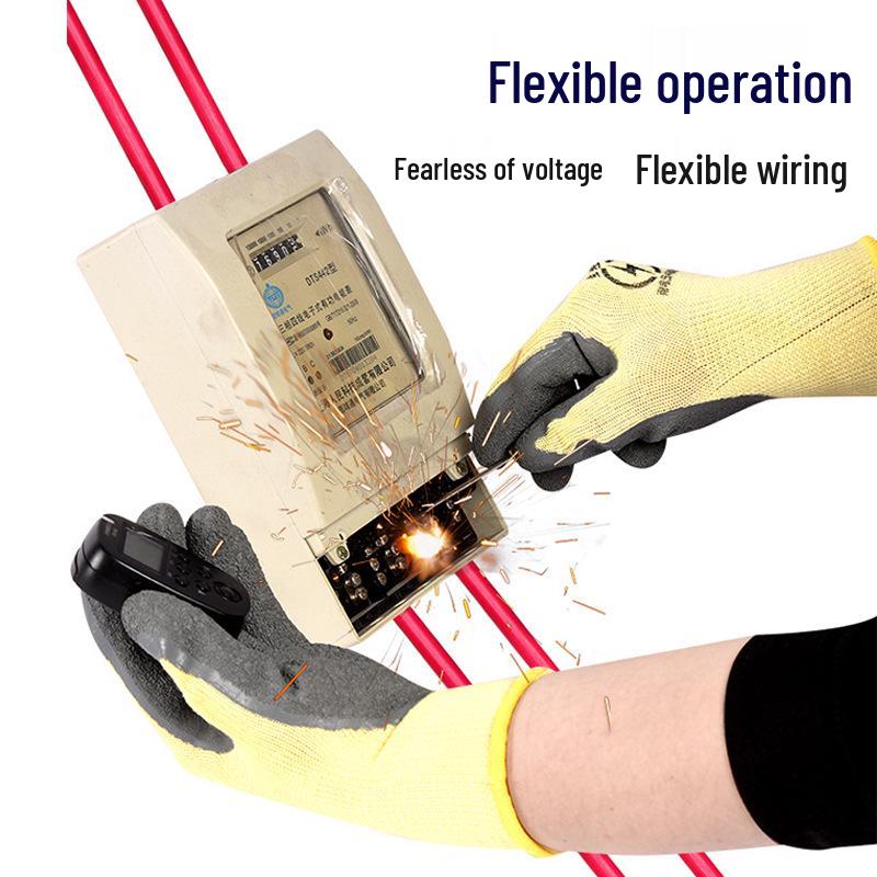 Electrician's Insulating Anti-Slip Gloves - Wear-Resistant, 400V/380V/220V Protection