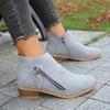 Women's Fall/Winter New Pointed Block Heel Side Zip Large Size Doc Martens