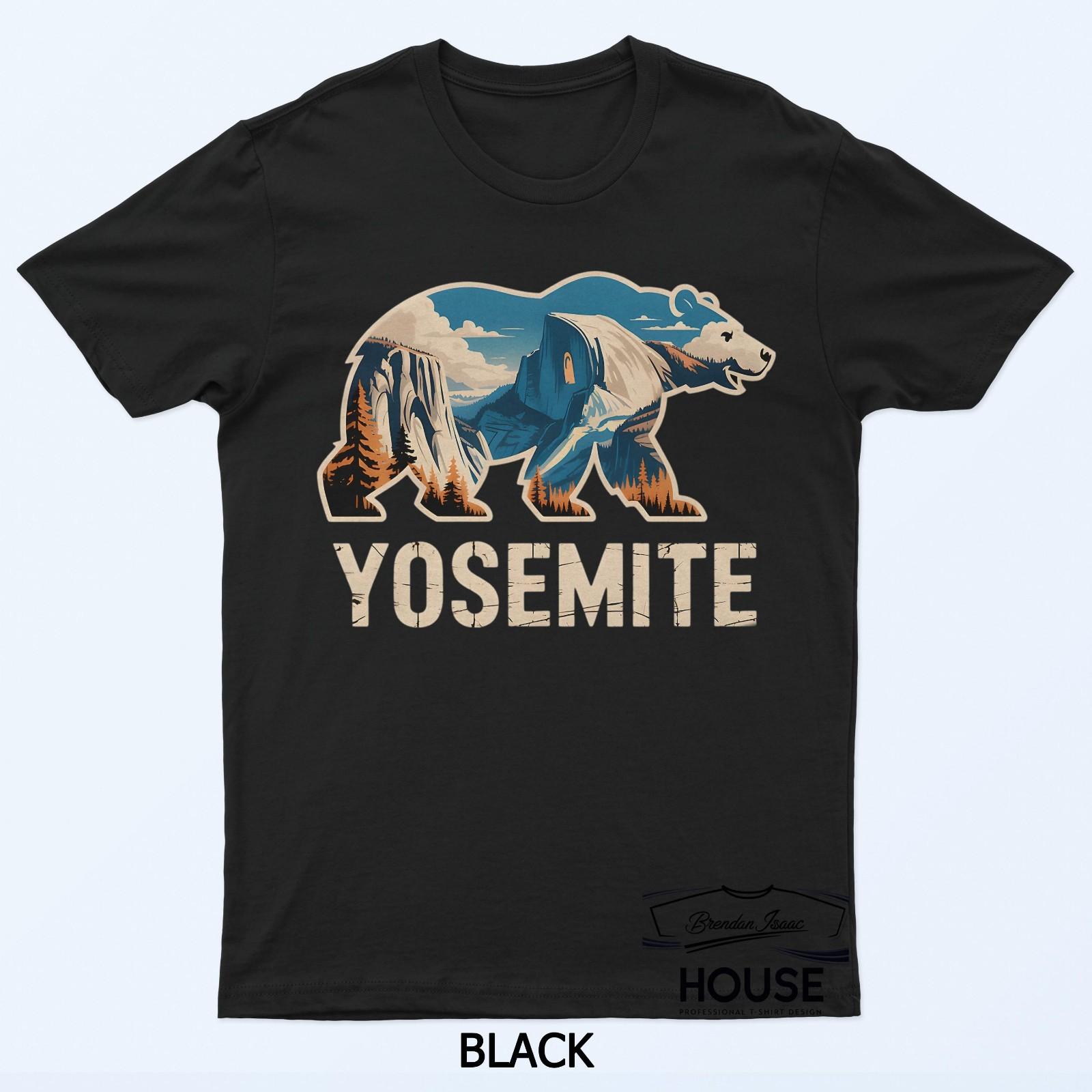 Yosemite Bear Retro Wilderness Adventure Art T-Shirt M