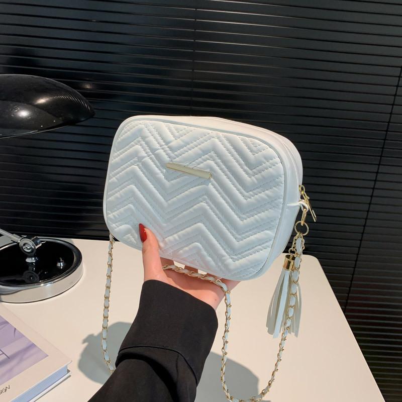 Trendy Simple Solid Color Small Round Bag Fashionable Chic Crossbody For Women