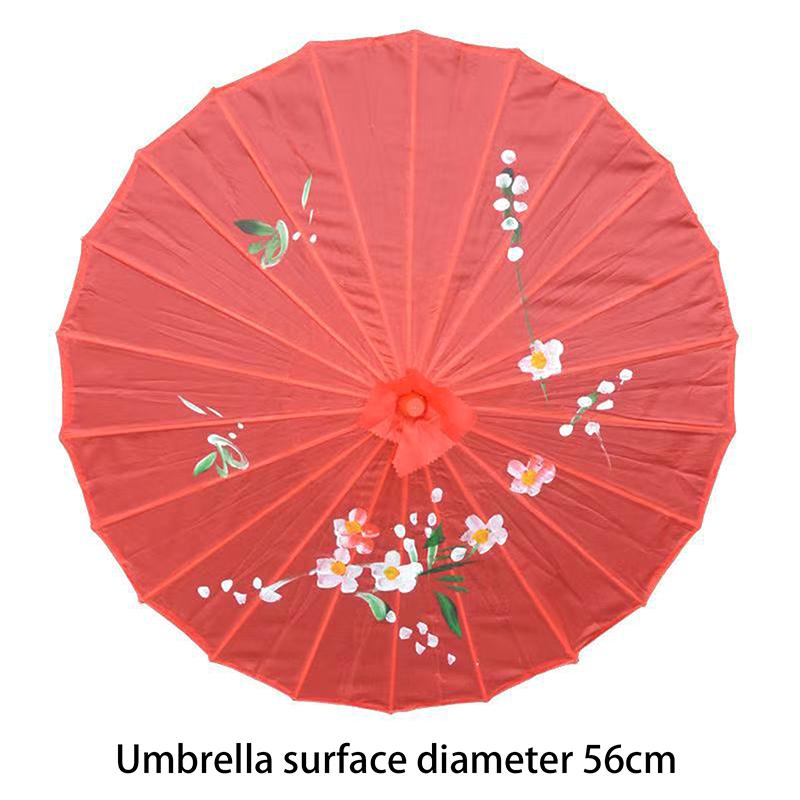 

Vintage Chinese Silk Oil Paper Umbrella Flower Oil Paper Umbrella Bamboo Handle Wedding Decor Photo Parasol Dance Props