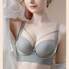Sexy and Comfortable Large Size Bra with Front-connected Bust Straps and No Underwire Push-up Bra