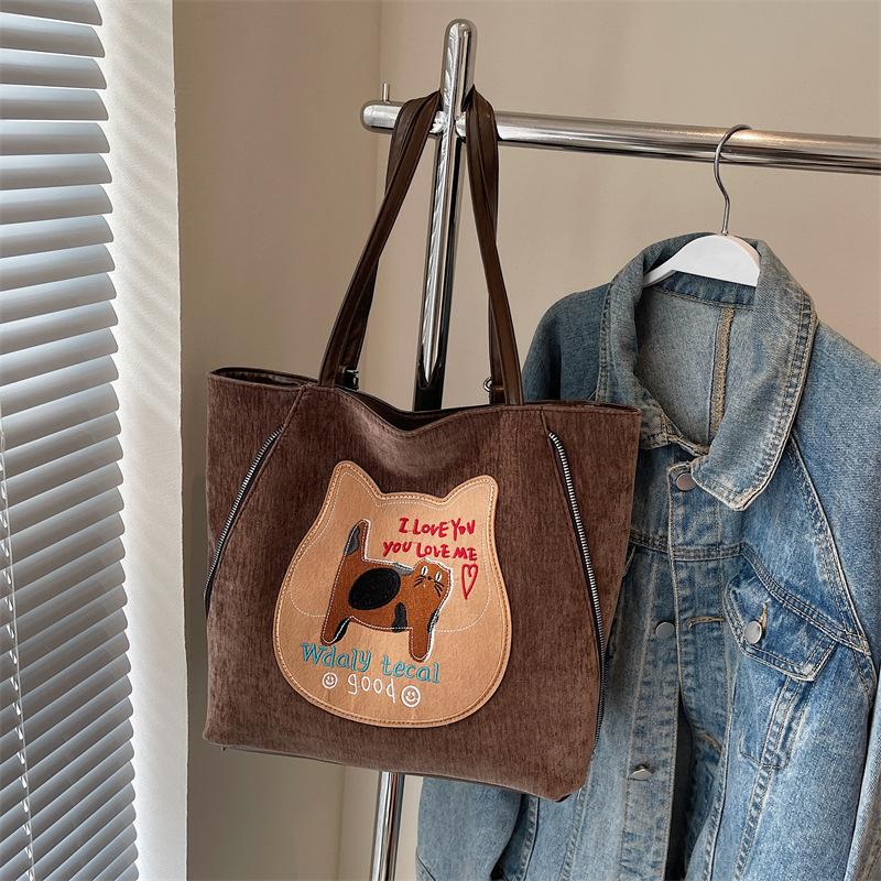 Сегодняшняя популярная сумка-рюкзак женская новая осенняя высококлассная сумка-тоут с кошкой-печеньем, большая вместительная сумка через плечо