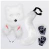 Wolf Foxes Costume with Plush Animal Face Mask, Headband, Plush Glove Animal Tail Costume for Children Adult Halloween
