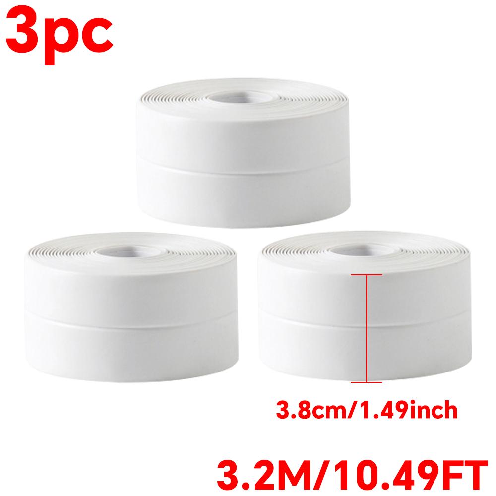 PVC Waterproof Wall Sticker Self-adhesive Sink Stove Crack Strip Kitchen Bathroom Bathtub Corner Sealant Strip New Style