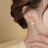 White Trojan Horse Pearl Stud Earrings Women's Simple Niche Design High-end Earrings 2025 Horse Year Natal Year Earrings