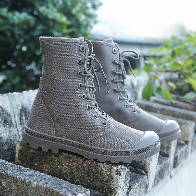 Scarpe da Escursionismo da Esterno per Uomo Sneakers Alte in Tela Stivali Tattici da Combattimento Scarpe da Uomo Sport di Arrampicata Scarpe da Trekking Antiscivolo