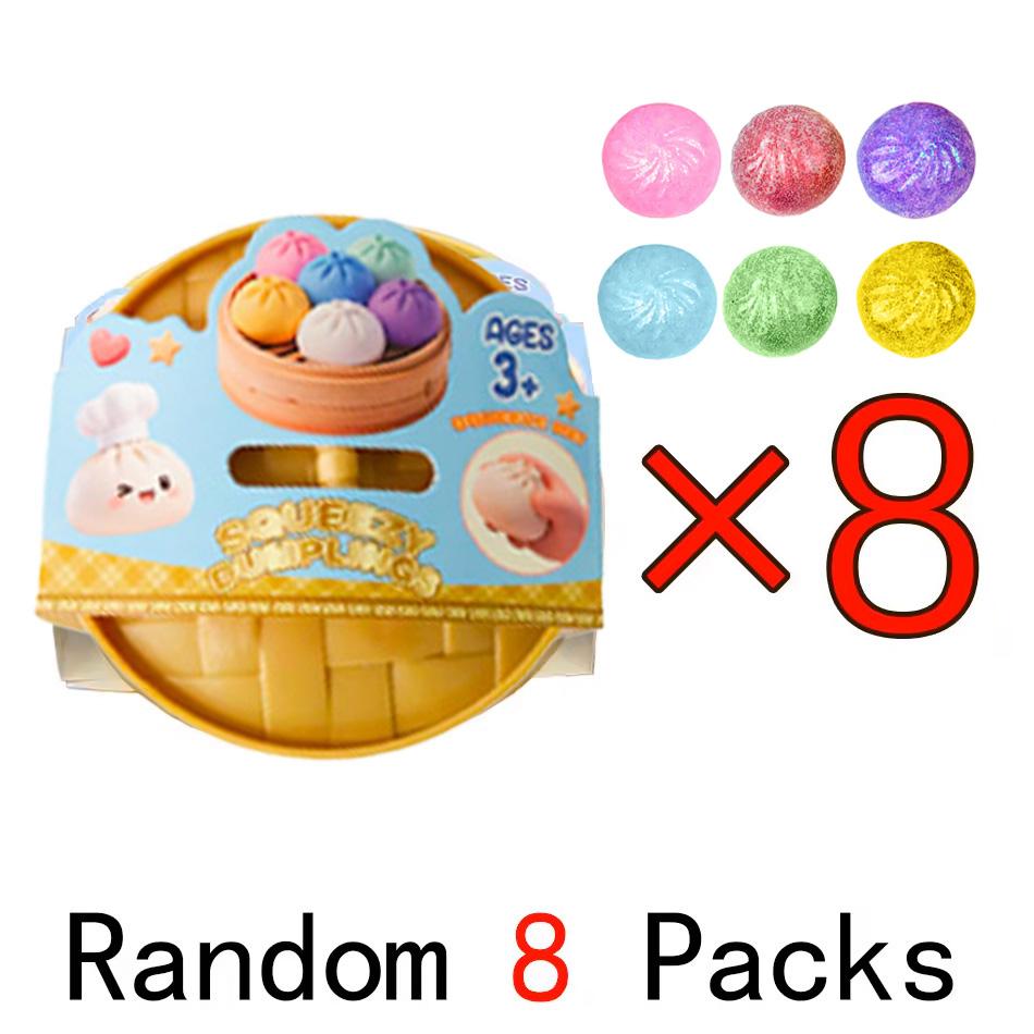 2027 Glitter Dumpling Squishy with Box Dumplings Sensory Squeeze Toy Decompression Slow Rising Anti Stress Reliever Sensory Gift