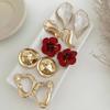 SHIXIN 5 Styles Elegant Swan Leaf Flower Stud Earrings for Women Vintage Irregular Geometry Earrings Bohemia Jewelry Accessories