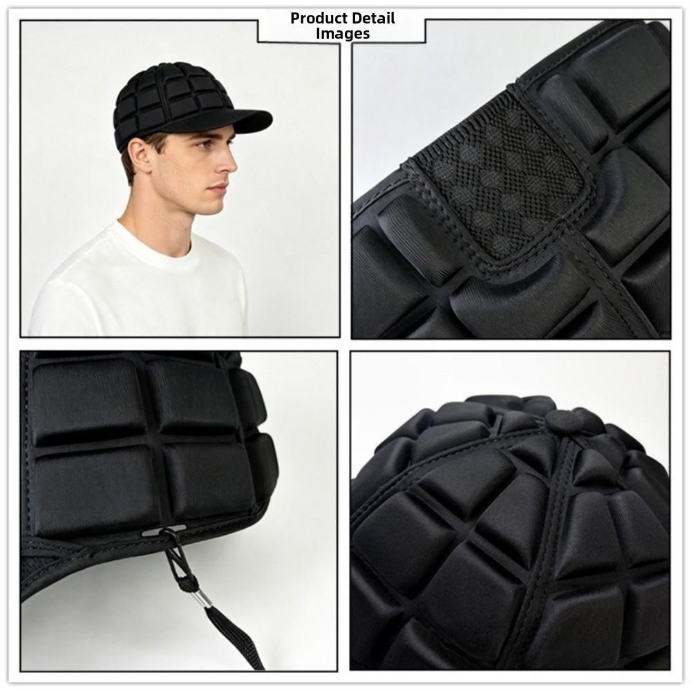 Padded Rugby Helmet Shockproof Football Helmet Hat Sports Protective Helmet Cap Outdoor