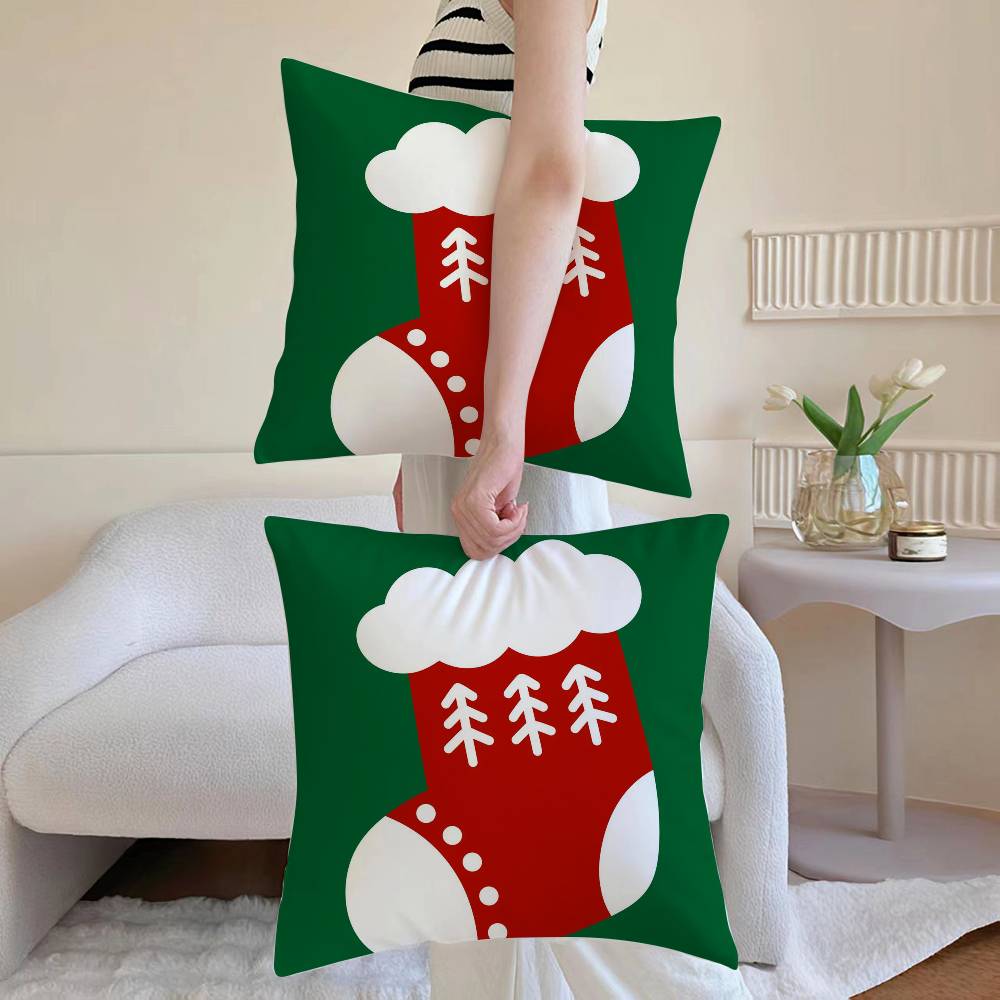 Christmas Pillow Case Sofa and Living Room Decorative Cushion Covers Dust-proof and Mite-proof Invisible Zipper