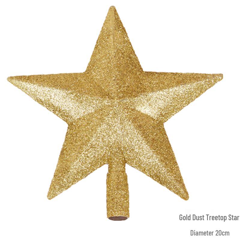 Goldener Glitzer Fünfzackiger Weihnachtsbaum Topper Stern Ornament