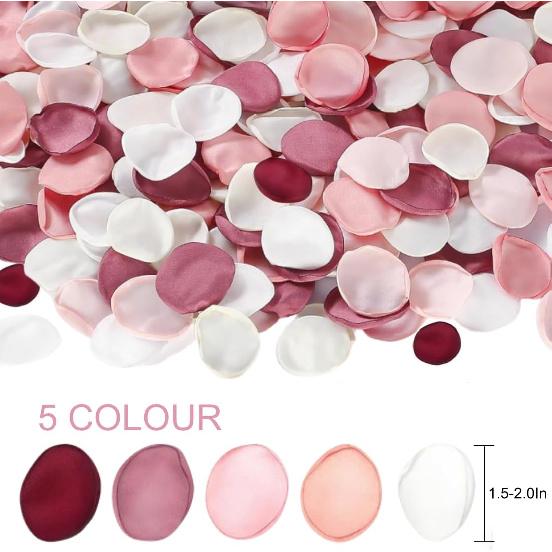 200Pcs Large Silk Rose Petals Artificial Scatter Flower Petals with Gift Box for Bridal Shower Romantic Night Wedding Aisle Reception Table