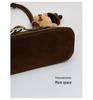 Women's Luxury Suede Shoulder Bag - Retro Matte Design, French-Inspired Baguette for Autumn/Winter