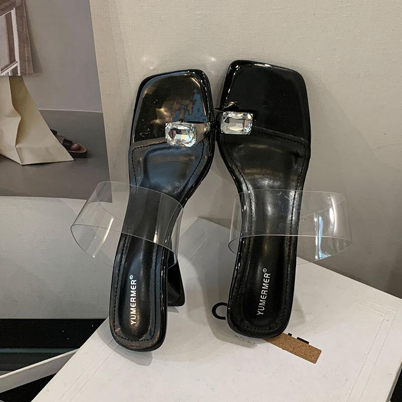 Fashion 2025 New Ladies Wedges Heels Pumps Slides Shoes Female Slip On Footwear Fashion Shallow Women Heeled Sandals Crystal Shoes