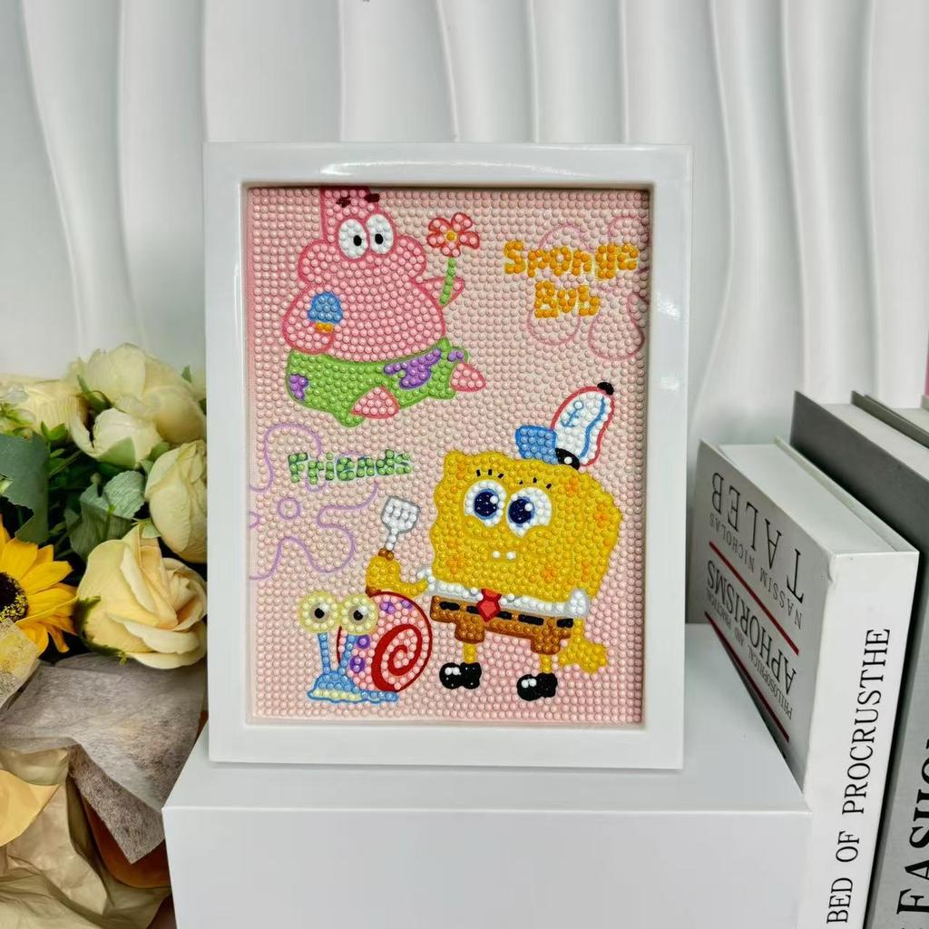 Children'S Diamond Painting Framed Handmade Diy Material Bag Sanrio Diamond Paste Painting Concentration Toy