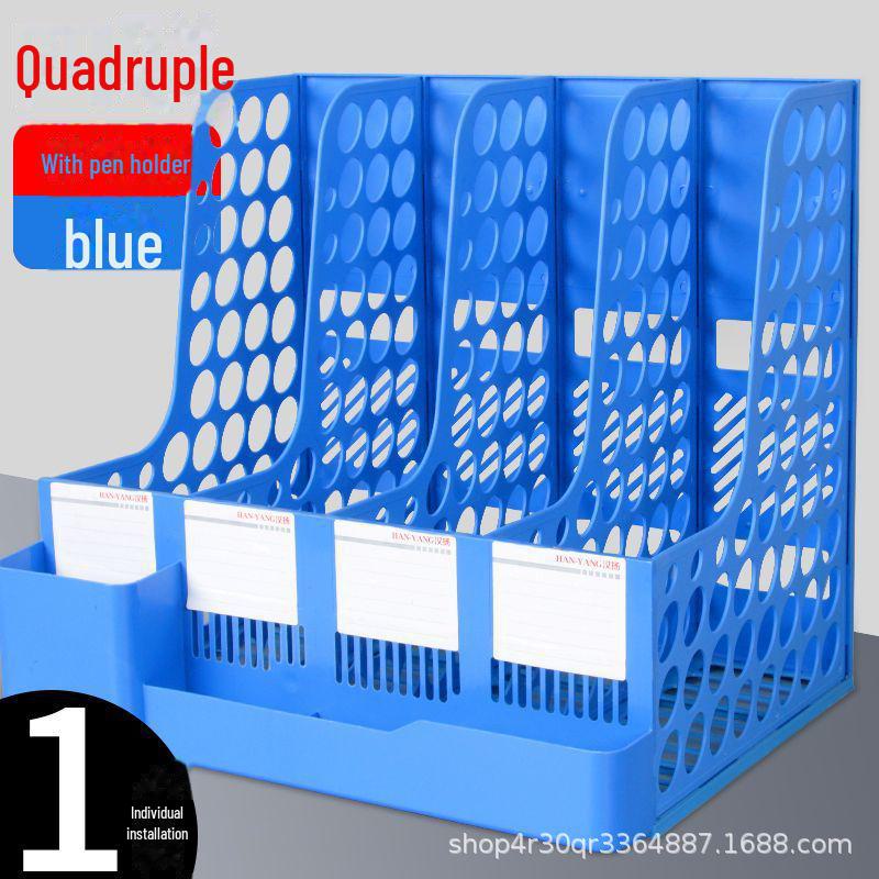 "Office Desk Organizer: File Rack, Basket, Folder Tray, Student Book Stand"