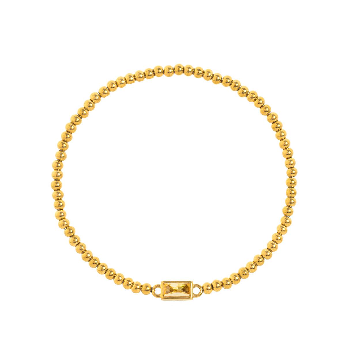 

Simple Light Luxury Birthstone Bracelet Female, December Birthstone Round Bead Chain