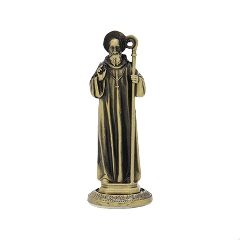 62KD Metal Maria Figurine Vintage Antique Christian Religious Figure Statue Ornament