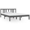 Solid Wood Bed Gray 135 x 190 cm