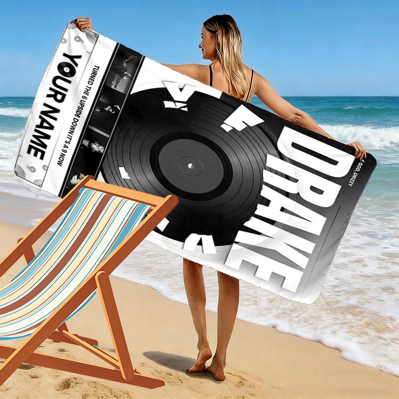 Name Custom Drake Print Beach Towel, Large Soft Quick Dry Towel for Beach Camping Swimming