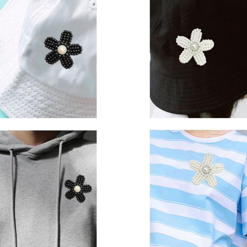 10 Pcs Handmade Sewing Patches Imitation Pearls Flower Patches for Clothing Jeans Hat Bag Lovely Decorative Patches