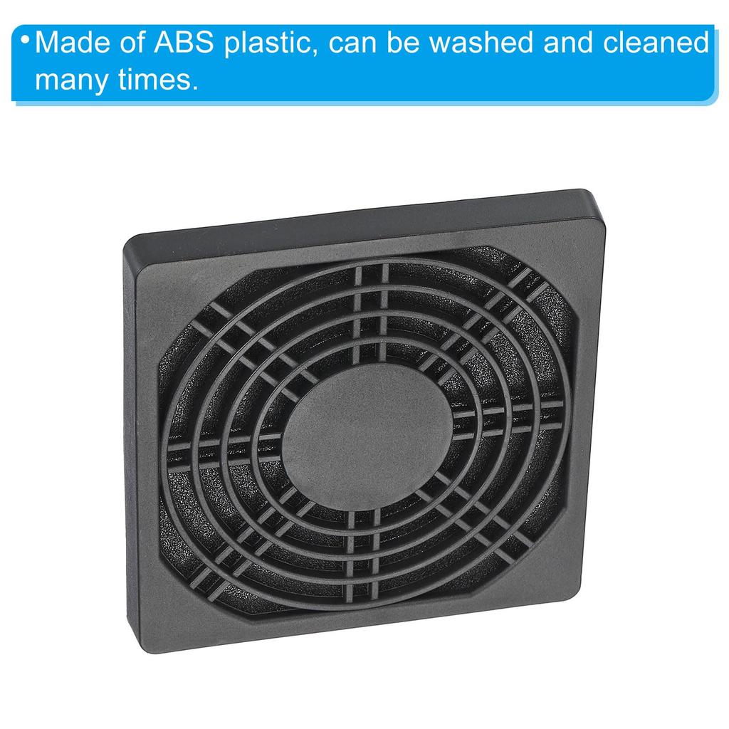 PATIKIL 92mm Fan Dust Filter, Ventilation Fan Filter, Grill Guard, with Screws, 4 Pieces, ABS Fan Protection, DIY, Black