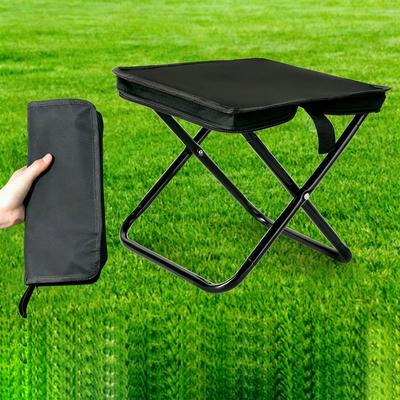 Camping Stool Steel Frame Heavy Duty Portable Folding Stool for Fishing Hiking Outdoor Activities
