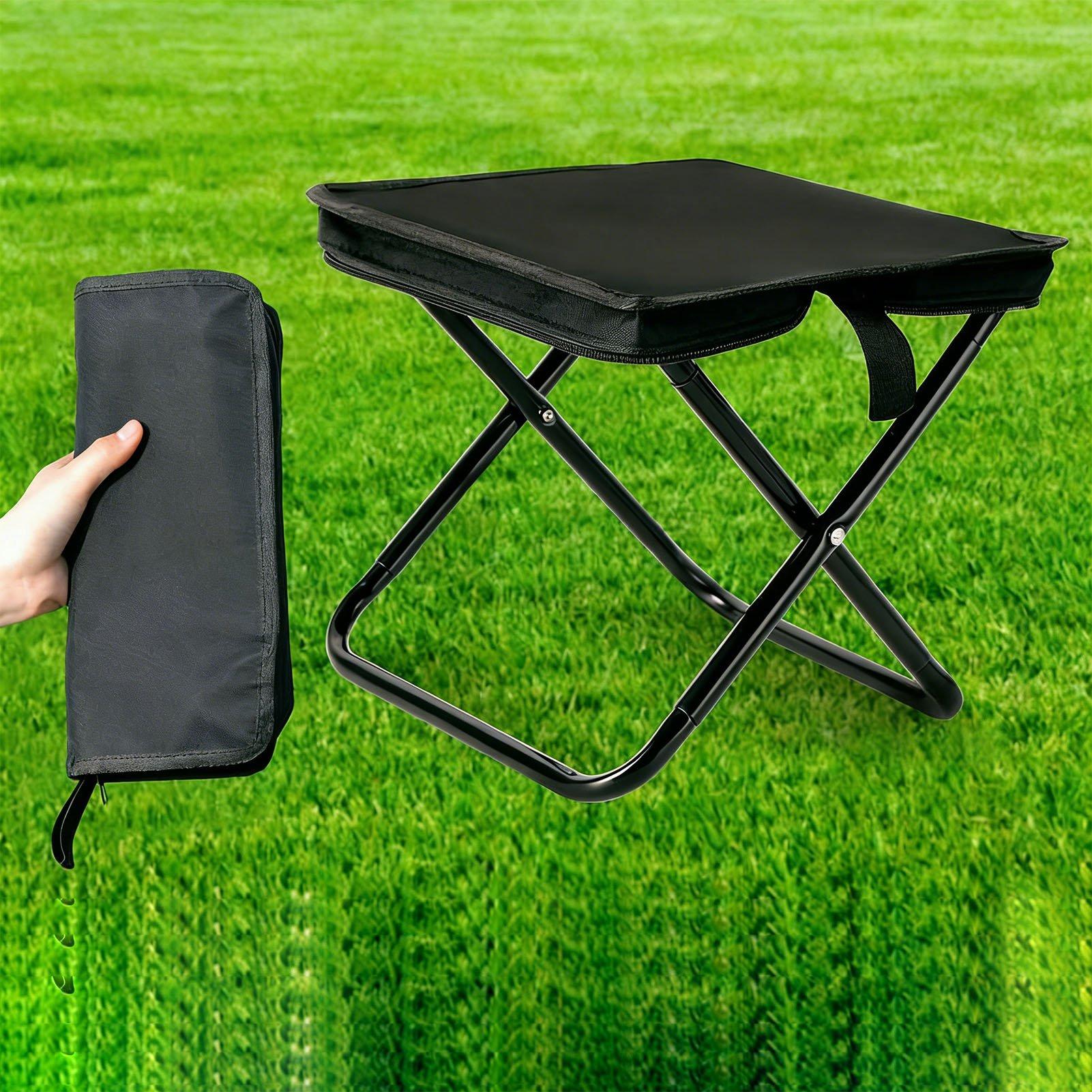Cosyhome Camping Stool Steel Frame Heavy Duty Portable Folding Stool For Fishing Hiking Outdoor Activities