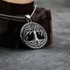European and American Style Norwegian Fashion Viking Life Tree Men's Pendant Necklace Titanium Steel Holiday Gift Jewelry