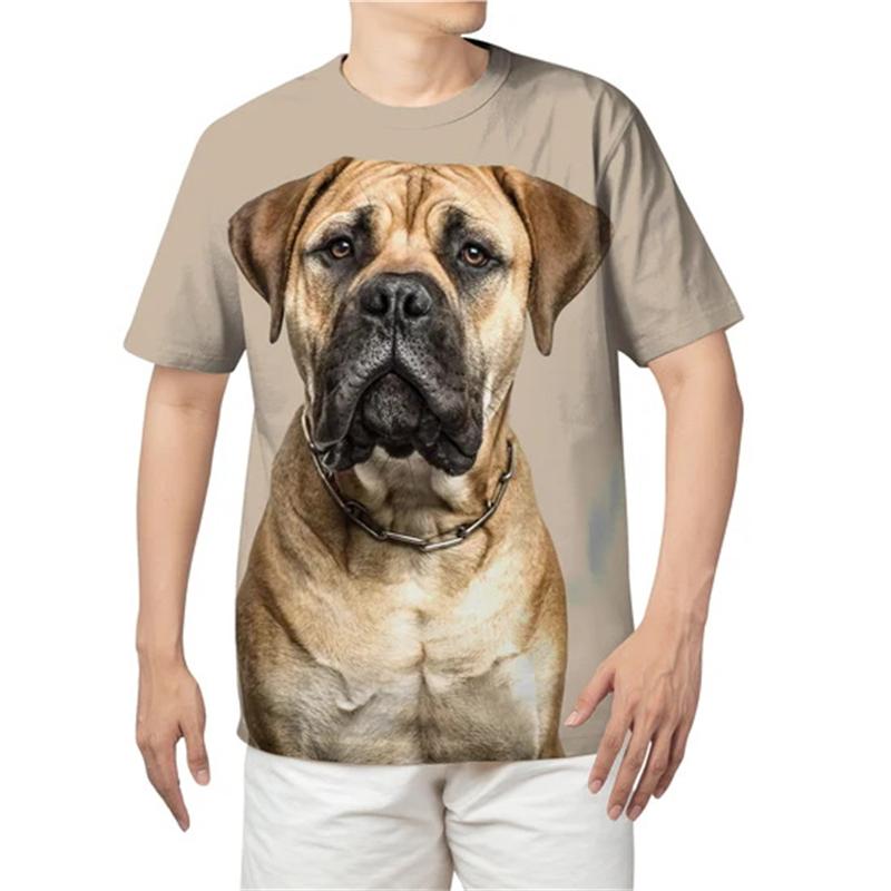 3D Printed Pet Bulldog Animal Graphic T Shirts For Men Stylish Fun American Bully Dog T-Shirt Casual Oversized Mens T Shirt Tops