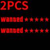 2PCS Wanted Motorcycle Stickers, Waterproof Vinyl Decals for Fuel Tank Windshield Car Bumper