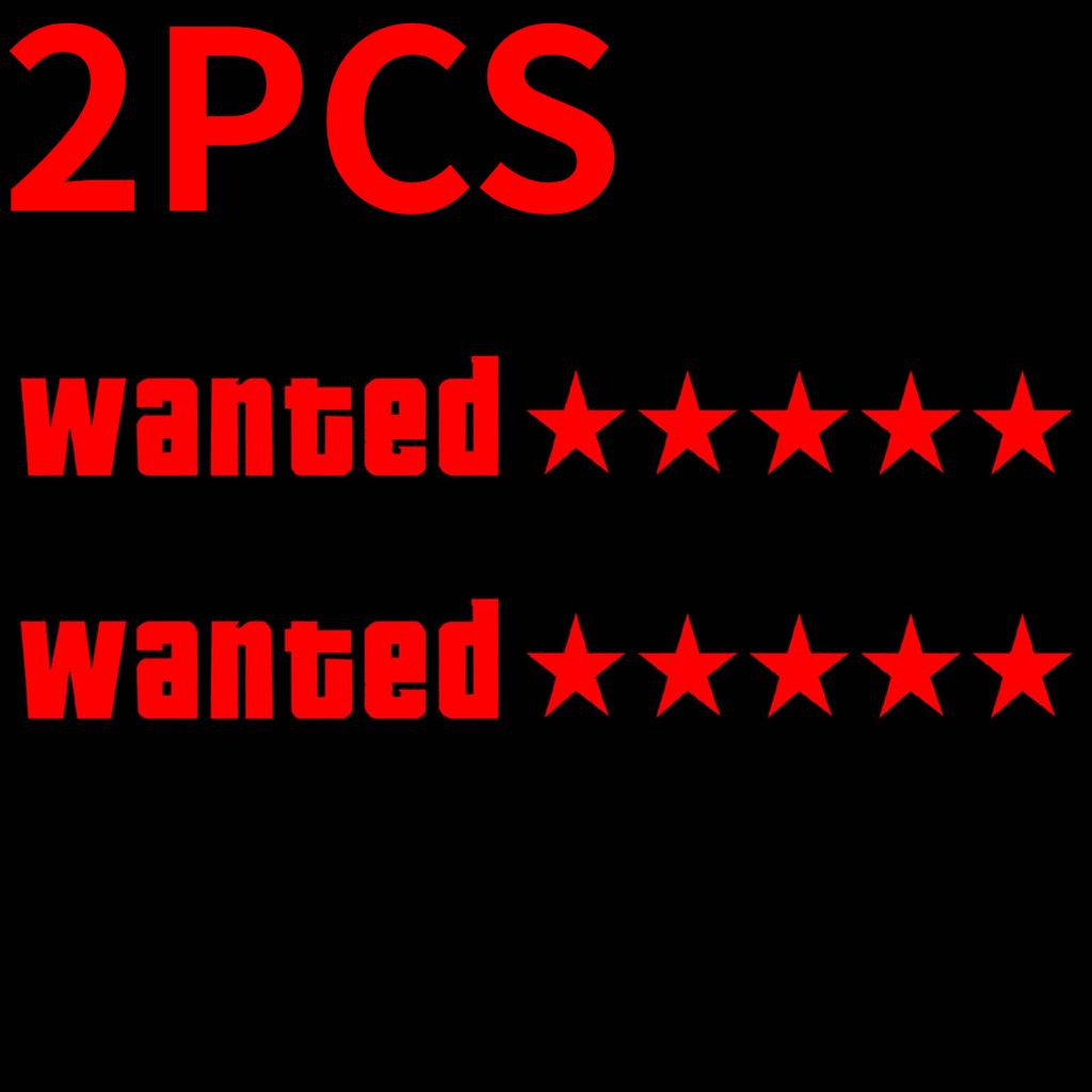 2PCS Wanted Motorcycle Stickers, Waterproof Vinyl Decals for Fuel Tank Windshield Car Bumper