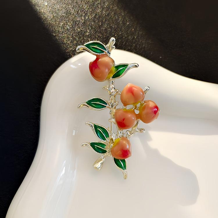 Elegante chinesische Retro-Emaille-Brosche Phönix & Schmetterling für Damen