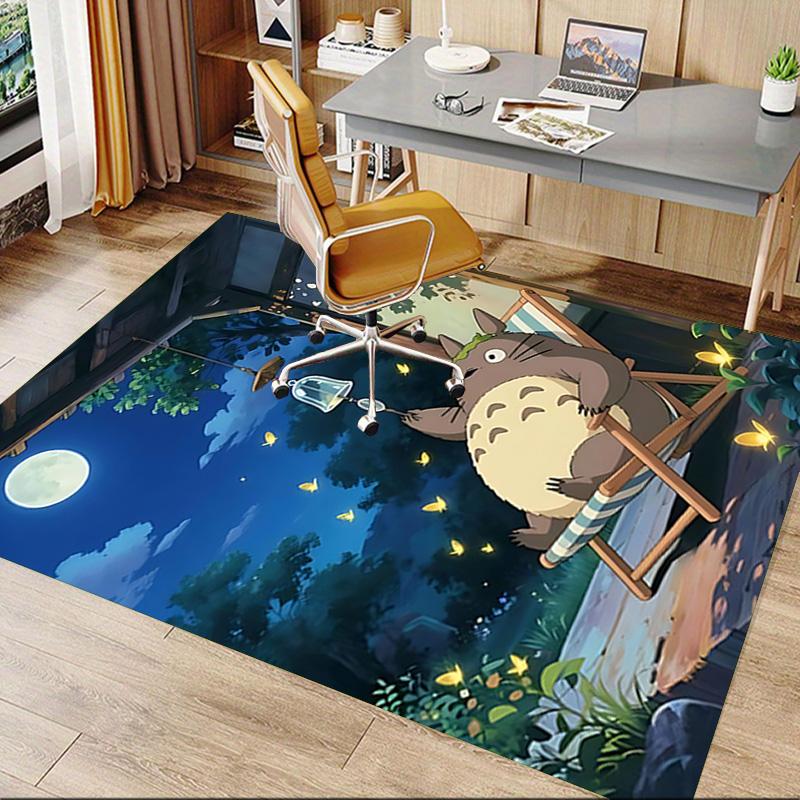 1 stuks Nachtelijke Totoro Ontspanningskleed voor Speelkamer Slaapkamer Woonkamer Bank Huisdecoratie, Kinder Spelplek Kleed Antislip Vloermat Y7298