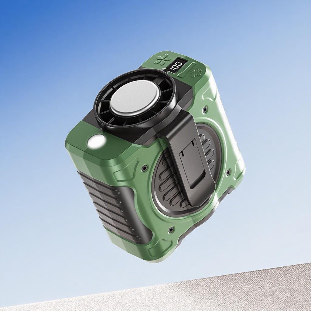 

Outdoor Waist/Neck Hanging Fan - Portable, Powerful Cooling, Long Battery Life for Camping and Summer Use 118*72*108 mm