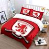 Middlesbrough FC Rotes Bettwäscheset Bettwäsche Bettbezug-Set Bettbezug Kissenbezüge (1 * Bettbezug 2 * Kissenbezüge, ohne Bettdecke)