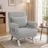 Single Sofa Bed, 3-in-1 Convertible Folding Chair Bed with Adjustable Backrest, Removable Armrests, Light Grey