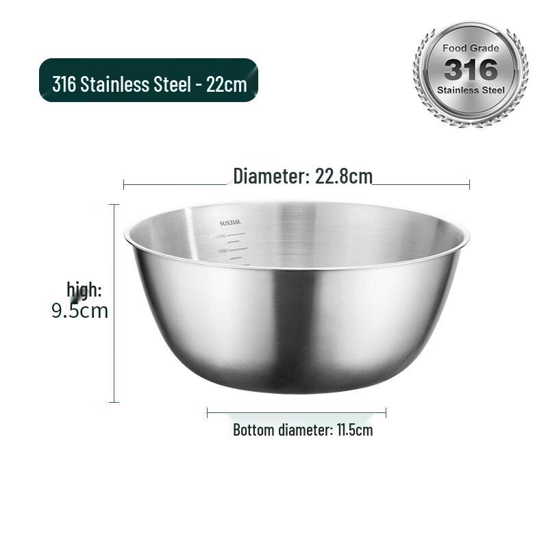 ZISIZ Premium 316 Stainless Steel Food Basin