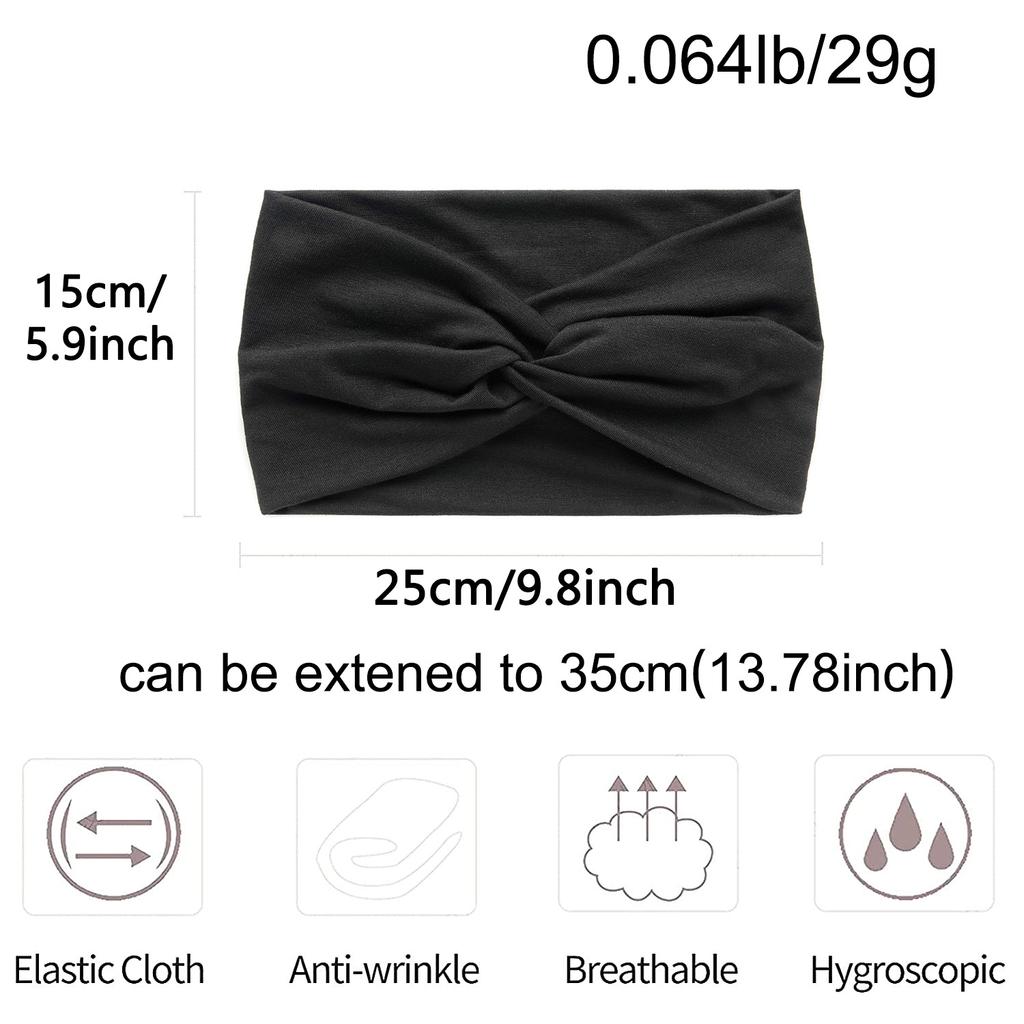 15Cm Cross Yoga Sports Headband Solid Color Sweat-Absorbing And Antiperspirant Running Fitness Headband Women'S Hair Accessories