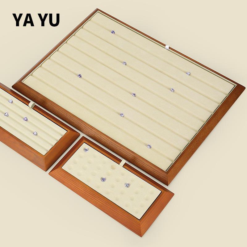 Ya Yu Holz Edelstein Präsentations- und Aufbewahrungstablett für Schmuck und Perlen
