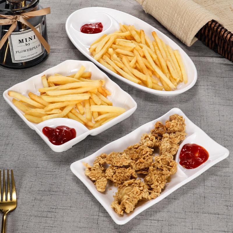 Japanese Style Melamine Double Divided Snack Plate