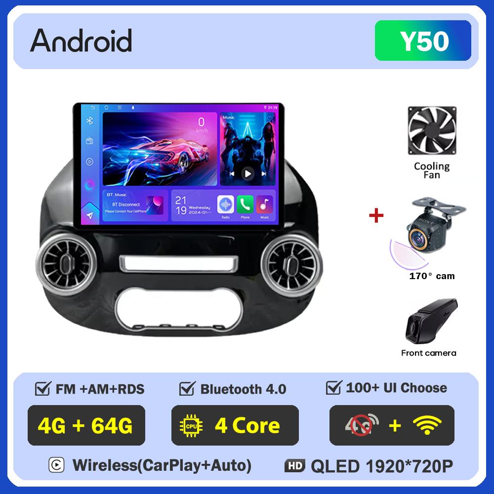 Android 12.3 Inch For Mercedes Vito W447 2014-2022 Car Radio Multimedia Video Player GPS Radio 5G CarPlay Navigation WIFI GPS BT