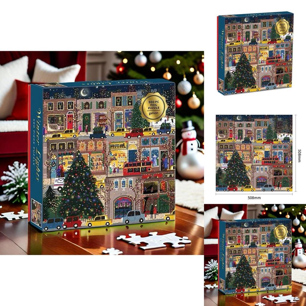 Puzzle Jucărie cu Model Scenă Stradală de Crăciun de Iarnă Pentru Adulți și Eliberare de Stres