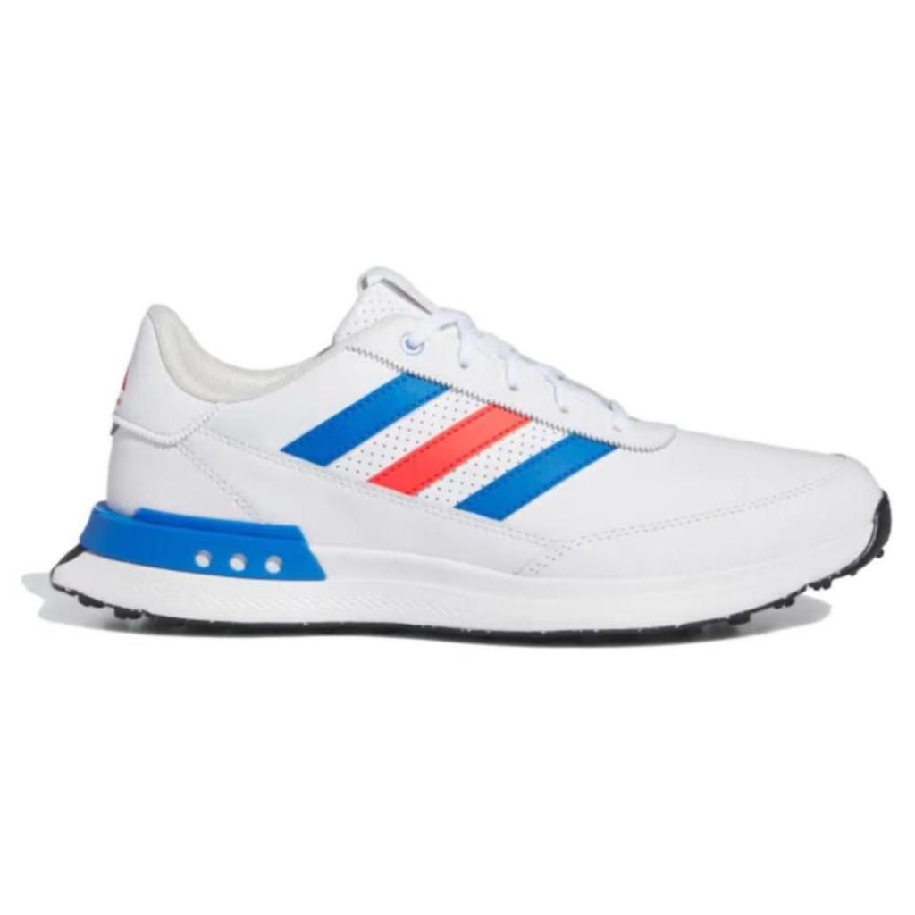 Adidas S2G Spikeless Leather Golf Shoes Comfortable Shock Absorption Slip Resistant Low Top Men Golf Shoes White Blue IF0300