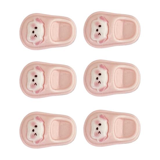 6Pcs Girl Hairpin Cartoon Slippers Design Small Hair Clips Girls Students Secure Hold No Slip Hair розовый
